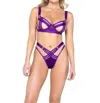 Roma Confidential Bondage Stripe 2 Piece Bra Set In Purple In Purple