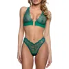Roma Confidential Fever Dream Bralette & Tanga Set In Golf Green