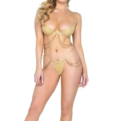 Roma Confidential Glam 2 Piece Bra Set In Gold In Multi