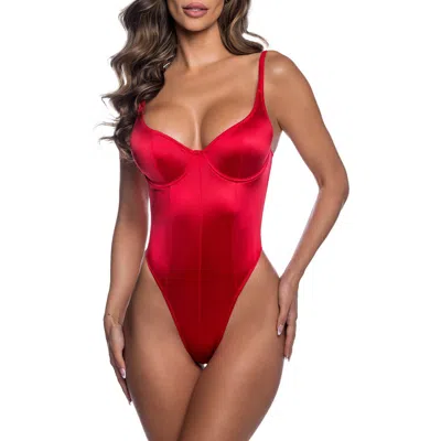 Roma Confidential Midnight Essentials Underwire Demi Cup Teddy In Red