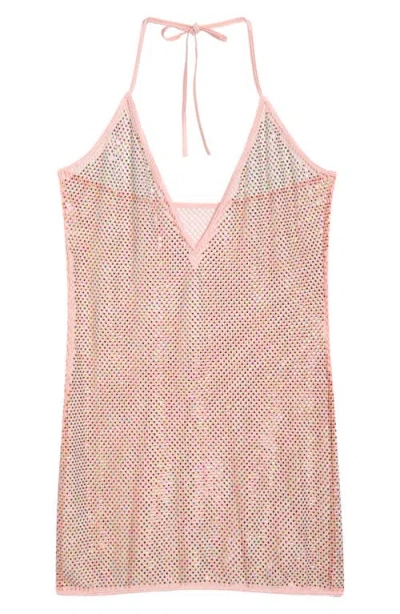 Roma Confidential Mirage Crystal Mesh Chemise In Pink