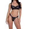 Roma Confidential Studs And Kisses 2 Piece Bra Set In Black In Black