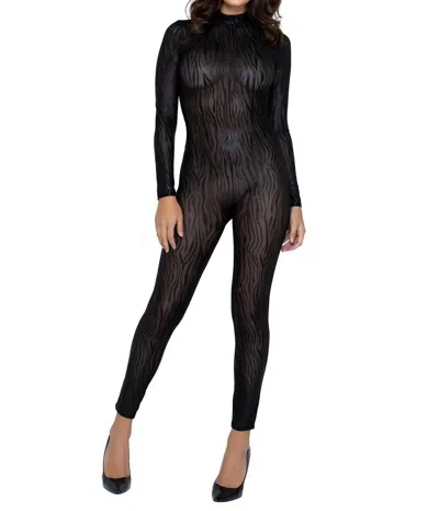 Roma Confidential Wild Stripe Catsuit In Black