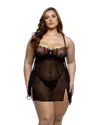 Roma Costume Cherry Delight Babydoll 2pc Set In Black