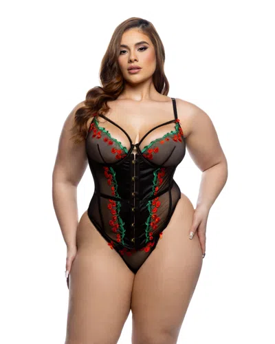 Roma Costume Cherry Delight Corset 2pc Set In Black