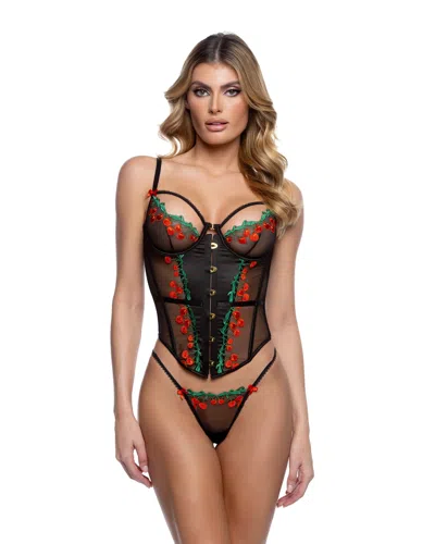 Roma Costume Cherry Delight Corset 2pc Set In Black