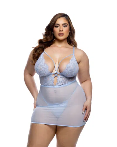 Roma Costume Paradise Bloom Chemise 2pc Set In Blue