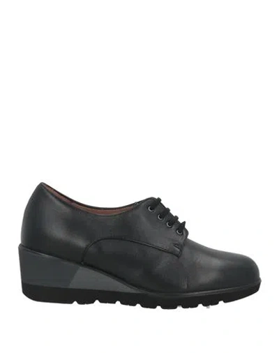 Romagnoli Woman Lace-up Shoes Black Size 7 Leather
