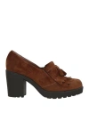 Romagnoli Woman Loafers Khaki Size 8 Leather
