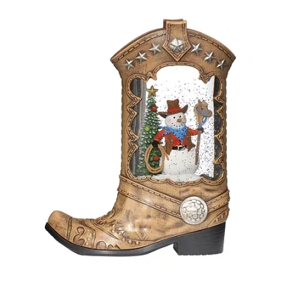 Roman 10.2in Lighted Swirl Boot Christmas Tabletop Decor In Multi