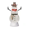 Roman 10.5" Led Swirl Cowboy Snowman Christmas Tabletop Decor In White