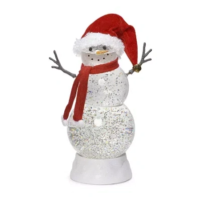 Roman 11.25in Led Swirl Snowman Christmas Tabletop Decor In White