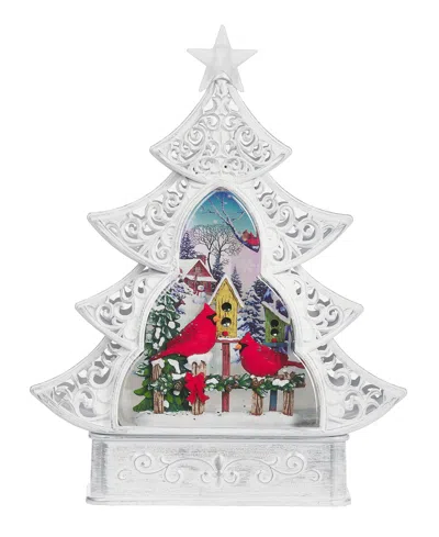 Roman 11.5" H Light Emitting Diode (led) Swirl Tree Cardinal In Multi Color