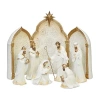 Roman 11.5" White And Gold 9-pc. Nativity Set In Neutral
