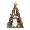 Roman 11"h Lighted Snowman With Fox Cutout Christmas Tabletop Decor In Multi