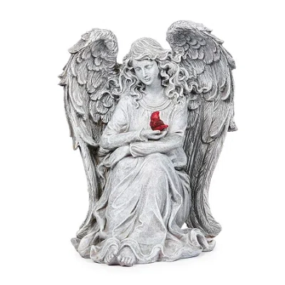 Roman 11in Cardinal Angel Statue In Gray