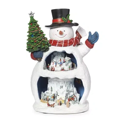 Roman 12" Led Snowman Plays Music Christmas Tabletop Decor In White