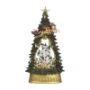 Roman 13.5" Led Village Tree & Church Lighted Christmas Tabletop Decor In Multi