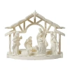 Roman 13.5"h Lighted White Nativity Christmas Tabletop Decor In Neutral