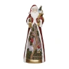 Roman 14"h Lighted Swirl Santa With Cardinals Christmas Tabletop Decor In Multi