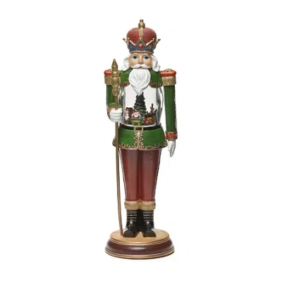 Roman 18in Musical Led Nutcracker Plays Music Christmas Tabletop Decor In White