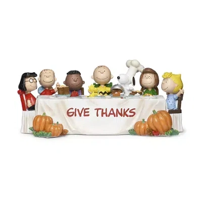 Roman 4.75in Give Thanks Peanuts Thanksgiving Tabletop Decor In Multi