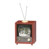 Roman 5.75in Musical Led Skaters Tv Christmas Snow Globe In Red