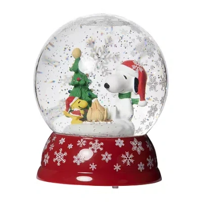 Roman 5.7"h Led Dome Snoopy Campfire Christmas Tabletop Decor In Red