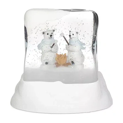 Roman 5"h Lighted Swirl Polar Bears Christmas Tabletop Decor In White