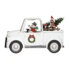 Roman 5"h Lighted Swirl White Truck With Snowman Christmas Tabletop Decor In White
