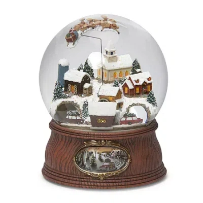 Roman 7.75in Musical Santa Dome Plays Music Christmas Tabletop Decor In Multi