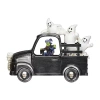 Roman 7"h Lighted Swirl Witch Truck With Ghosts Halloween Tabletop Decor In White