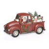 Roman 7in Led Swirl Truck Christmas Tabletop Decor In Red