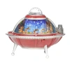 Roman 8.75" Led Ufo Ship Lighted Christmas Tabletop Decor In Red
