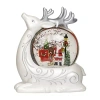 Roman 8"h Lighted Swirl Deer With Santa Christmas Tabletop Decor In White