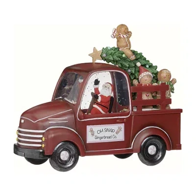Roman 8"h Lighted Swirl Gingerbread Truck Christmas Tabletop Decor In Brown