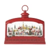 Roman 9" Led Swirl Village Lantern Plays Music Christmas Tabletop Decor In Red
