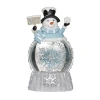 Roman 9"h Lighted Snowman With Rotating Snowflake Christmas Tabletop Decor In Multi