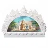 Roman Led Nativity Snow Globe In White In Multi