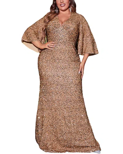Romanissa Embellished Maxi Dress In Brown