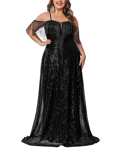 Romanissa Embellished Maxi Dress In Black