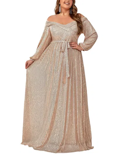 Romanissa Embellished Maxi Dress In Gold