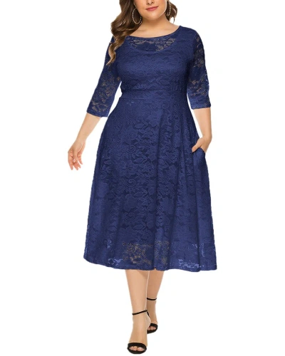 Romanissa Midi Dress In Blue