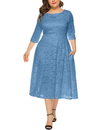 Romanissa Midi Dress In Blue