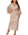 Romanissa Plus Midi Dress In Neutral