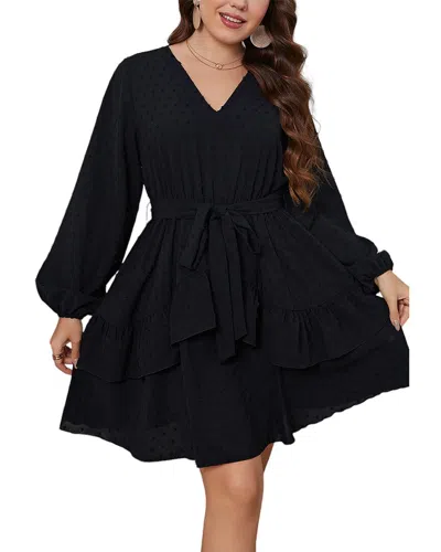 Romanissa Plus Mini Dress In Black