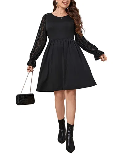 Romanissa Plus Mini Dress In Black