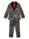Romano Floral-brocade Two-piece Suit In Gold