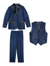 Romano Satin Suit Set (three Pieces) In Blue