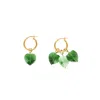 Romantico Romantico Studios Women's Gold More Amore Verde Hoops